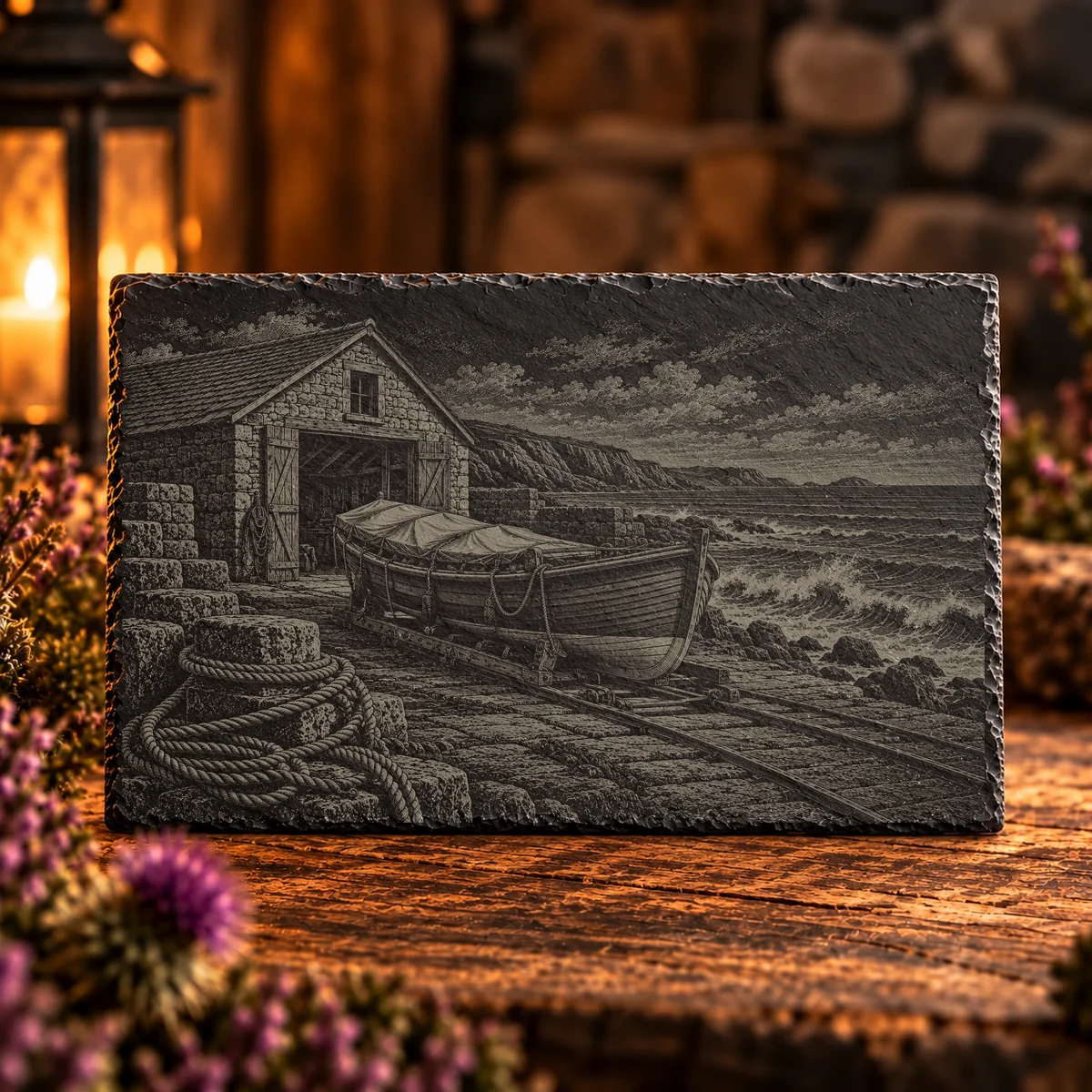 The Old Lifeboat Coastal Slate Art