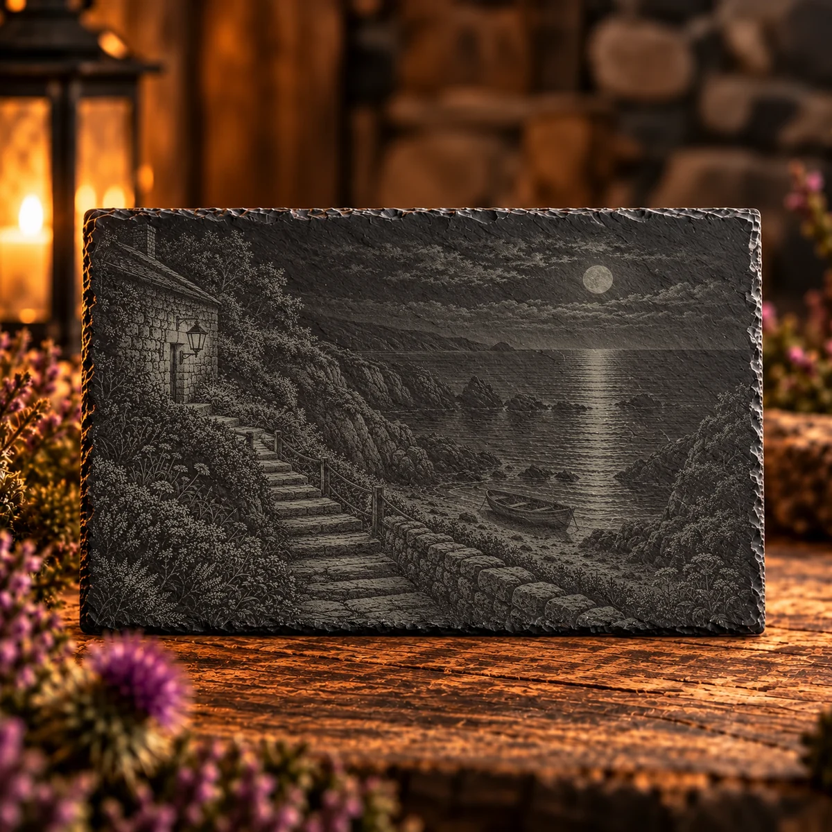The Smugglers' Steps Coastal Slate Art
