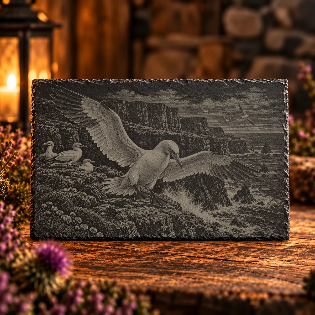 Gannet Cliffs Coastal Slate Art