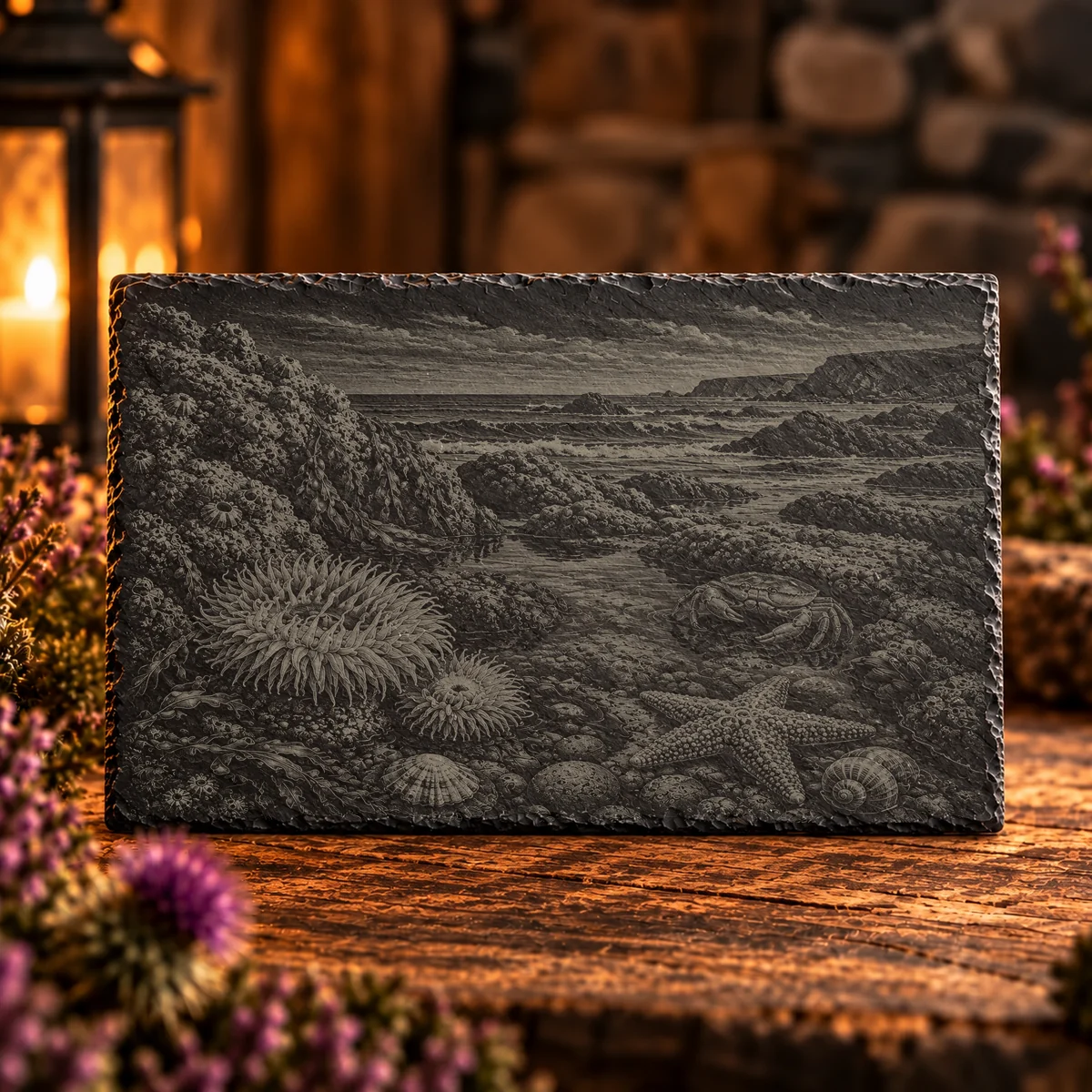 Rock Pool World Coastal Slate Art