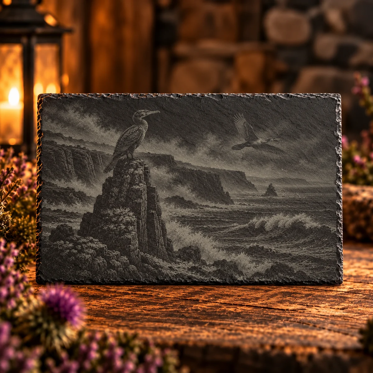 Sea Stack Sentinel Coastal Slate Art