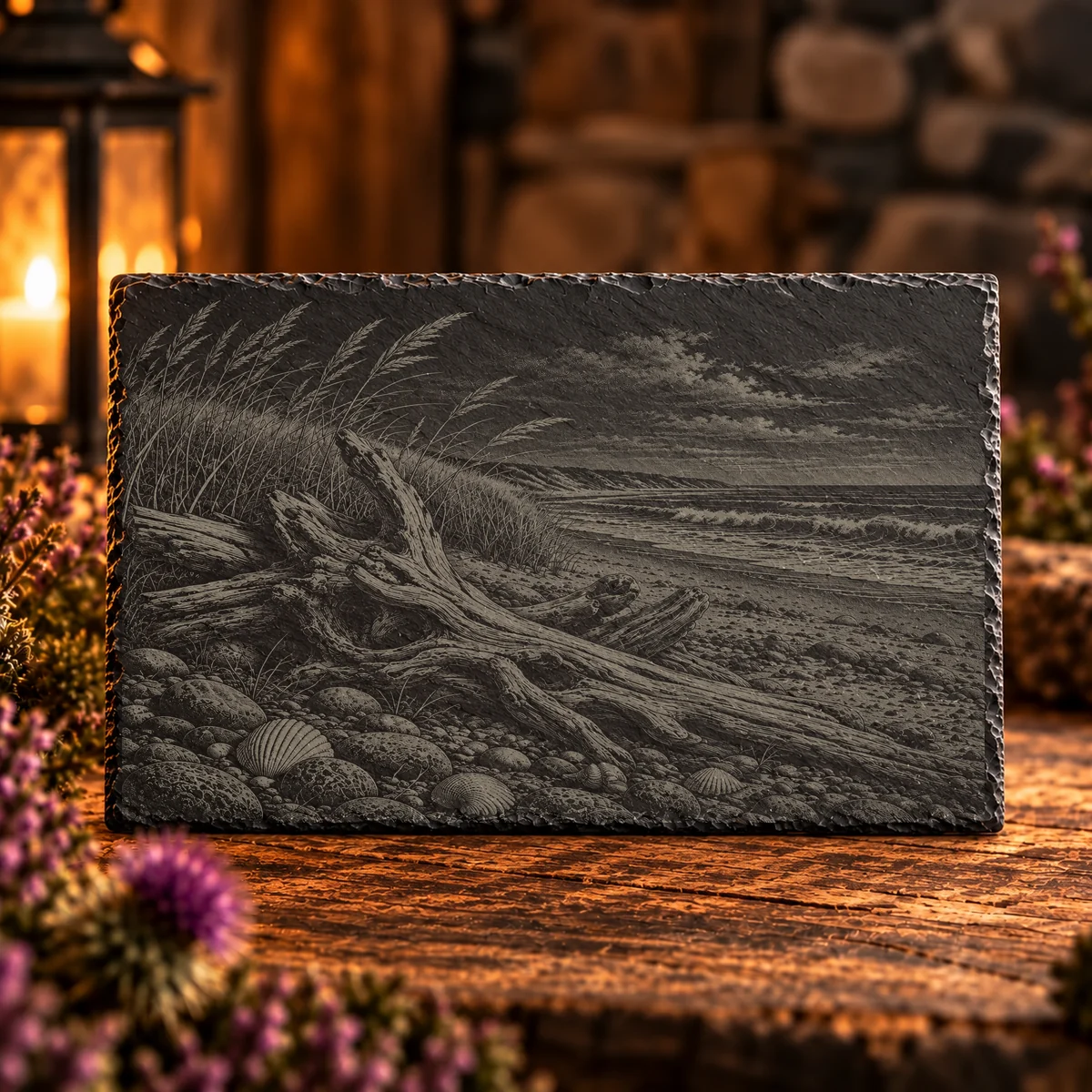 Driftwood Shore Coastal Slate Art