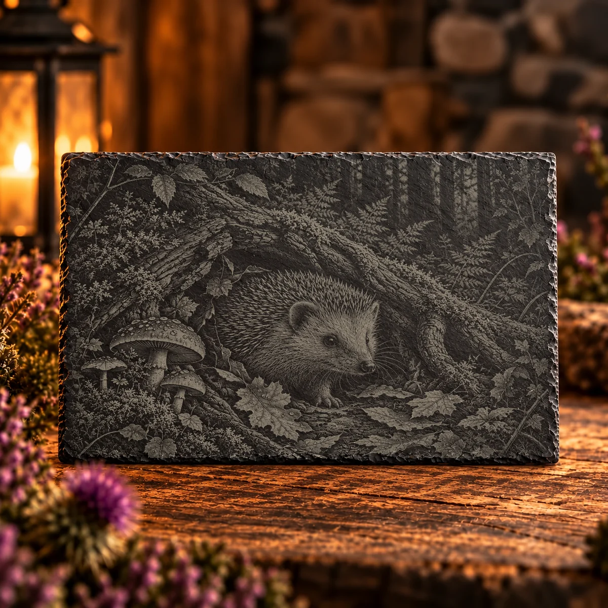 Hedgehog Hollow Woodland Slate Art