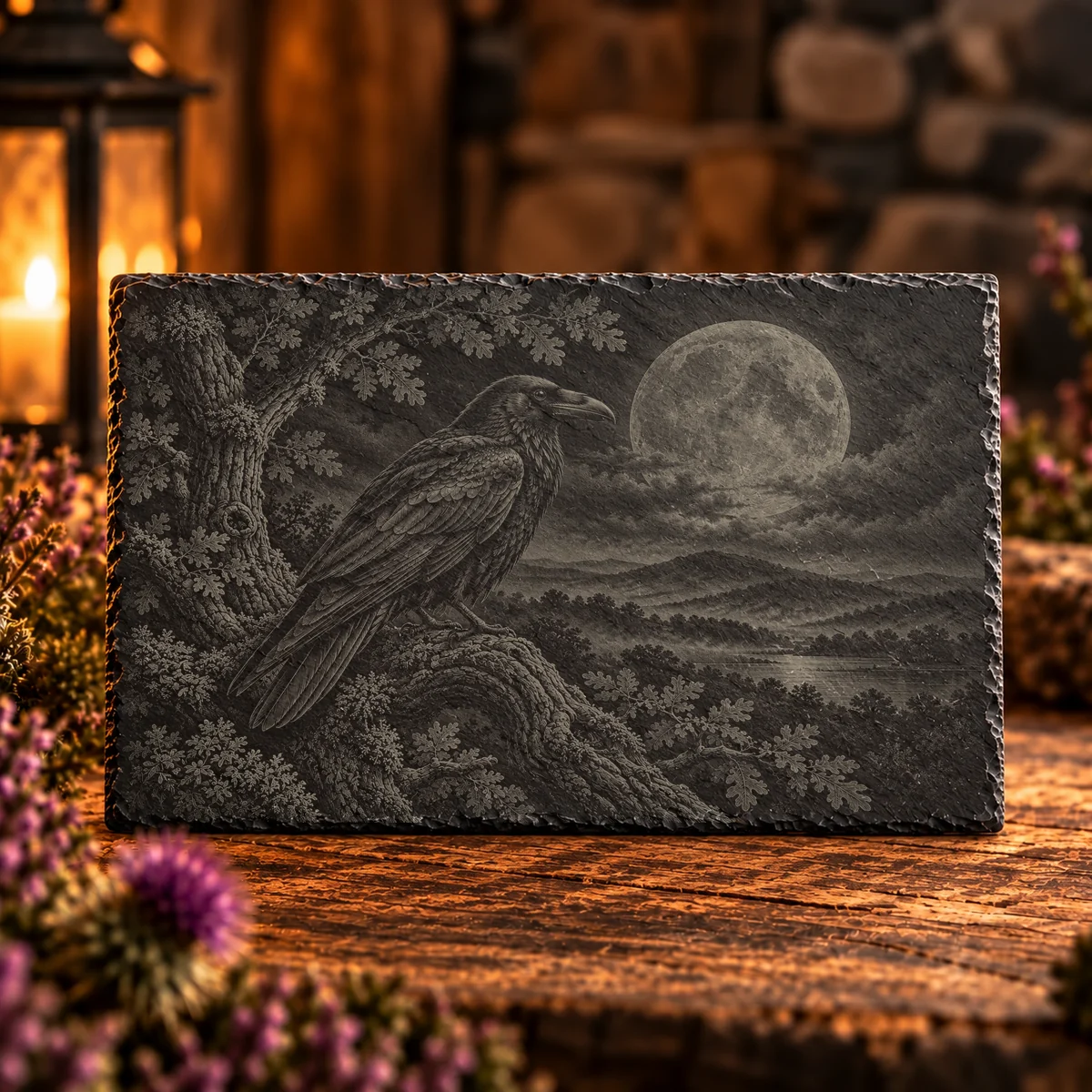 The Raven's Oak Woodland Slate Art