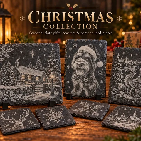 Cadarn Christmas engraved slate collection