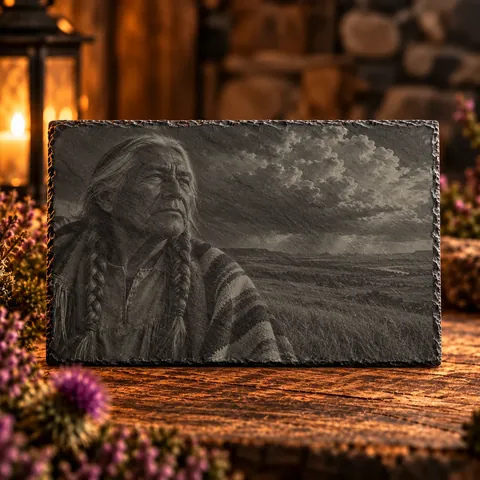 The Elder, Native American Inspired engraved slate