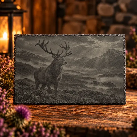 The Stag, Wildlife engraved slate